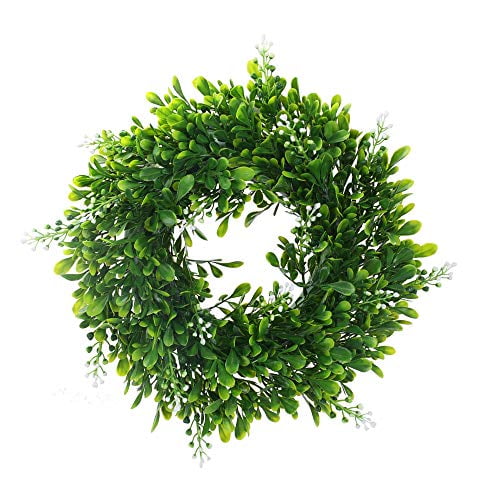 XHXSTORE Eucalyptus Artificial Wreath Fake Eucalyptus Front Door Wreath Garland Plastic Plant Eucalyptus Leaves Decoration Rings for Indoor Outdoor Wedding Party Garden Balcony Wall Home Decoration