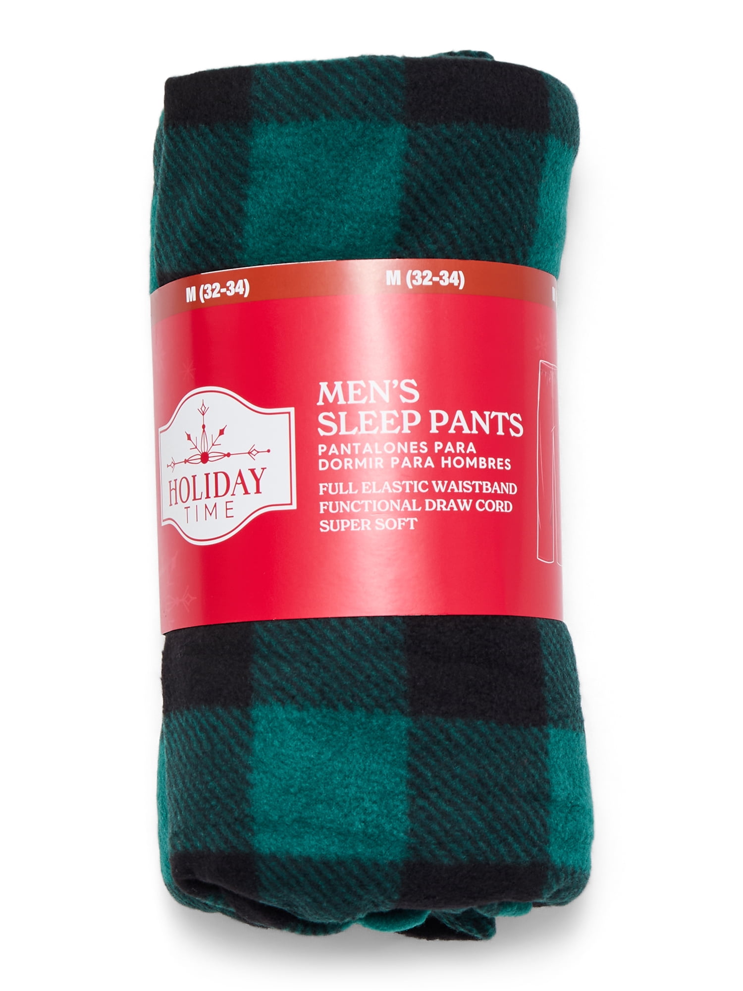Holiday Time Men's Rolled Sleep Pants with Pockets, Size S-2XL