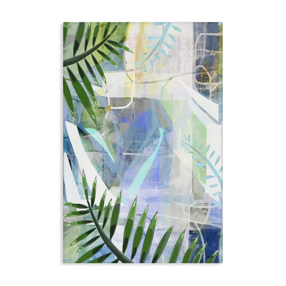 Stupell Industries Contemporary Geometric Tropical Leaves Canvas Art, 16 x 24, by Lori Dubois