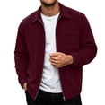 thumbnail image 5 of Men's Corduroy Jacket Sevevn Classic Soft Corduroy Zip Up Turn Down Collar Long Sleeve Chest Pocket Regular Fit Casual Coat Outwear for Daily Wear, 5 of 9