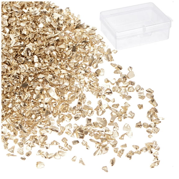50g Crushed Glass Chips 1-3mm, Champagne Gold