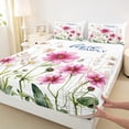 thumbnail image 3 of Homewish Floral Flower Daisy 4pcs Bed Sheets for Girls Female Teens,Spring Graden King Sheets,Pink Green Super Cozy Sheet Set,Luxury Bedroom Decor, 3 of 7