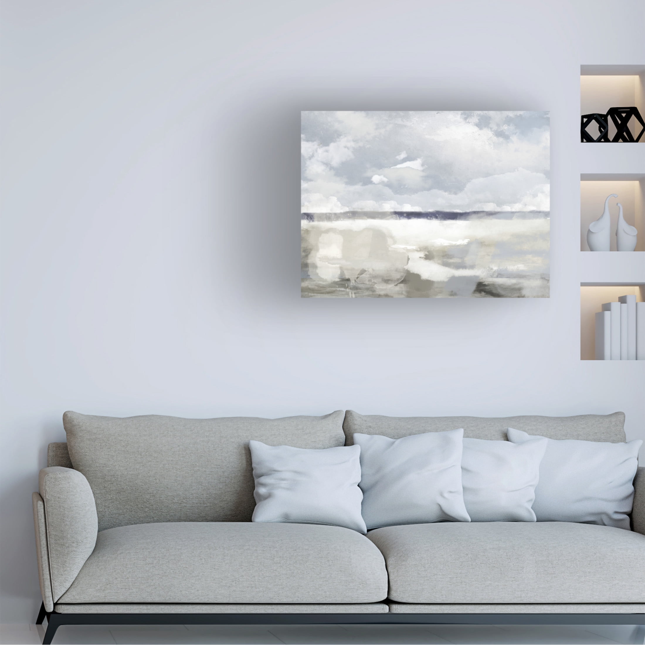 Canvas Wall Art - Sasha 'The Sea The Sky' Wall Art for Living Room, Bedroom, or Office Décor by Trademark Fine Art - 32 x 24 Inches