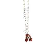 Novelty Movie Red Slipper Enamel Metal Necklace