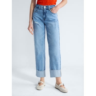 Free Assembly Women's High Rise Straight Cropped Jeans, Sizes 0-18