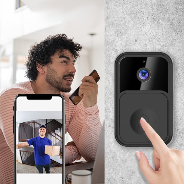 Xihbxyly Ofertas Por Tiempo Limitado Hoy Liquidación Prime Timbre de Vídeo Inalámbrico Inteligente Control Remoto, Timbre Visual Inteligente, Intercomunicador Doméstico, Visión Nocturna Hd, Timbre de
