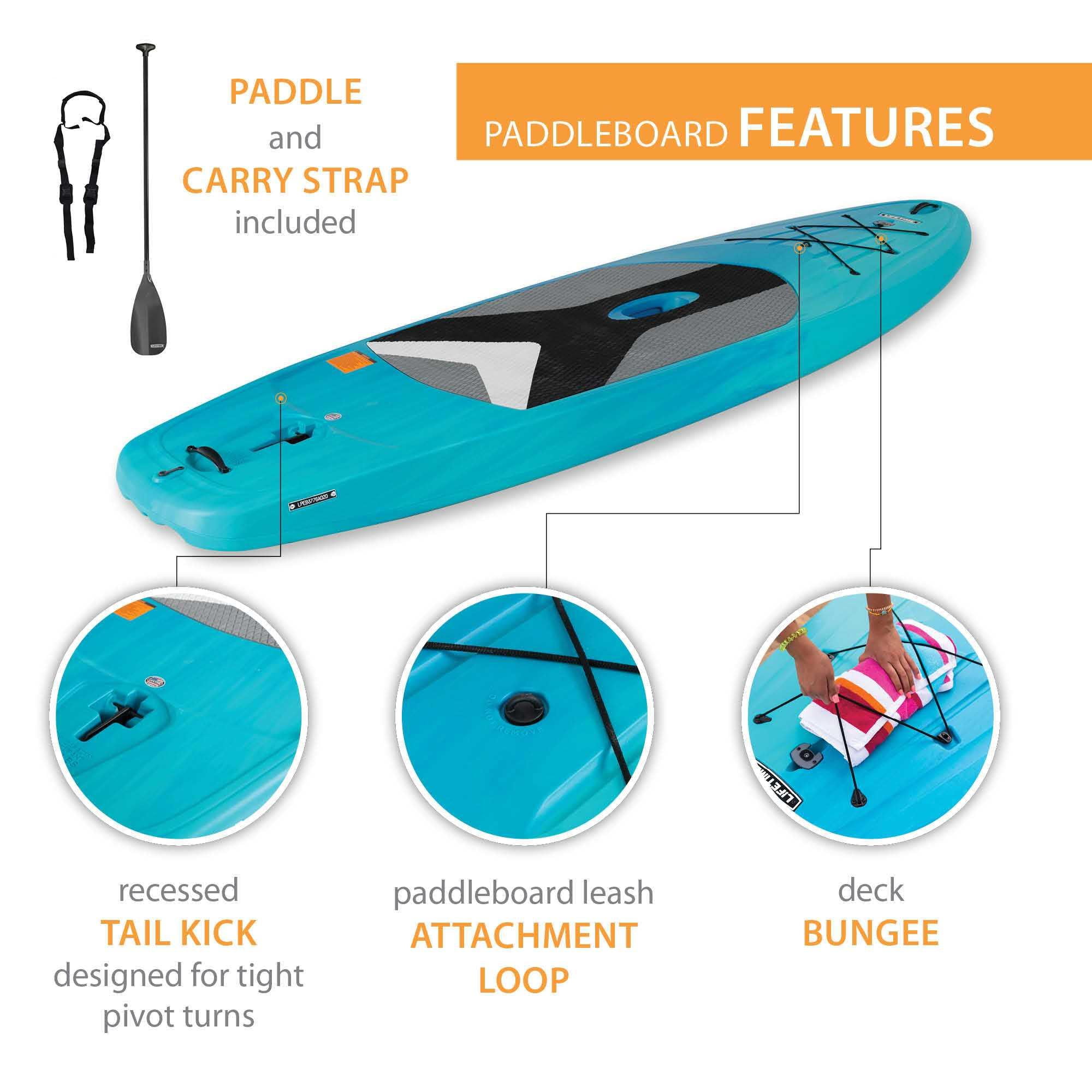 Lifetime Horizon 10 ft Stand-Up Paddle Board with Paddle, Bahama Fusion, Set of 2 (91014)
