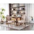 thumbnail image 2 of Guyou Farmhouse Dining Chairs Set of 2, French Wooden Country Upholstered Linen Oval Side Chair with Round Back for Restaurant Living Room Kitchen Dining Room, Beige, 2 of 12
