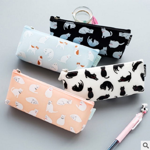 Estuche para lápices con diseño de gato, caja de papelería creativa para niñas, regalos para estudiantes Kawaii (rosa) Sywqhk Libre de BPA