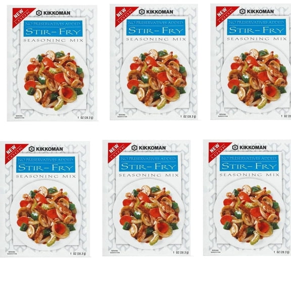 Kikkoman Stir-Fry Seasoning Mix pack of 6 Savory Asian Sauce Blend