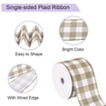 thumbnail image 3 of Plaid Check Ribbon, Wired Edge Gingham Ribbon for Gift Wrapping, DIY, Christmas Decoration and Bow Craft Brown / 2.5 Inch x 10 Yards, 3 of 6