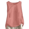 thumbnail image 2 of Mrat Backless Tank Tops Fashion Women's Casual Sleeveless Button Round Neck Solid Tops Button Tank Tops Sleeveless Strappy Tank S-385 Pink-A S, 2 of 6