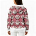 thumbnail image 4 of Women's Casual Fashion Long-Sleeve Zip-Up Fleece Hooded Cardigan with Christmas Print, Cozy and Warm for Winter Season,Pink,S, 4 of 5