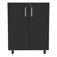 thumbnail image 1 of FM FURNITURE Lewis Armoire de Rangement Moderne à 2 Portes en Bois d'Ingénierie, Noire, 1 of 8