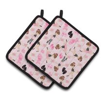Ballerinas and Roses Pair of Pot Holders