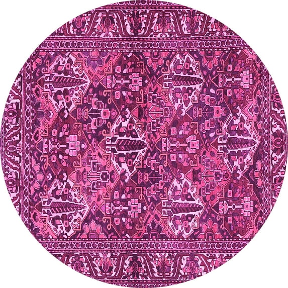 Ahgly Company Indoor Round Persian Pink Traditional Area Rugs, 8' Round