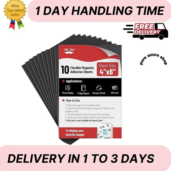 10 Self-Adhesive Back Magnetic Sheets 4 X 6" For Photos Crafts Flexible Strong