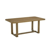 Roundhill Furniture Parker Dining Table, Trestle Base, Light Oak