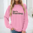 thumbnail image 2 of zaveiop Hes Hunting Sweatshirt for Women Vintage He's Hunting Season Sweatshirt & Hoodie (Z1-Pink, M), 2 of 6