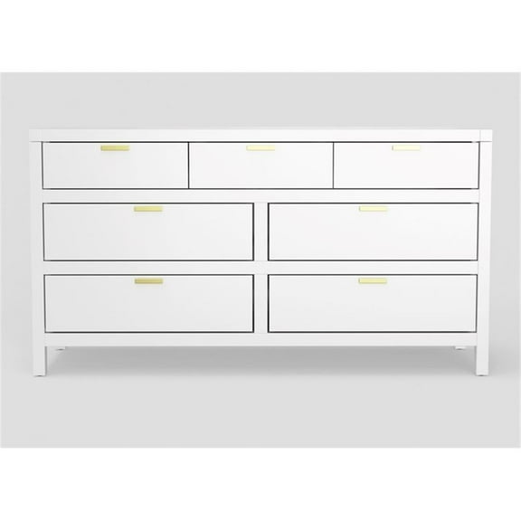 Pemberly Row 7-Drawer Modern / Contemporary Wood Dresser in White