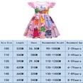 thumbnail image 3 of Girls Numberblock Anime Cartoon Graphics Printed Casual Costume Summer Flying Sleeves Short Sleeve Cute Playwear A-line Flutter Fold Skirt Role Play Party Ruffle Princess Dress Kids Outfits 2-9 ﻿ ﻿, 3 of 3