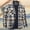 Khaki, variant on Men's Flannel Shirts Long Sleeve Quilted Lined Button Down Plaid Flannel Jacket Heavyweight Warm Winter Coat Wine S