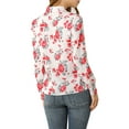 thumbnail image 3 of INSPIRE CHIC Women's Long Sleeve Button Up Casual Floral Shirts S White, 3 of 6