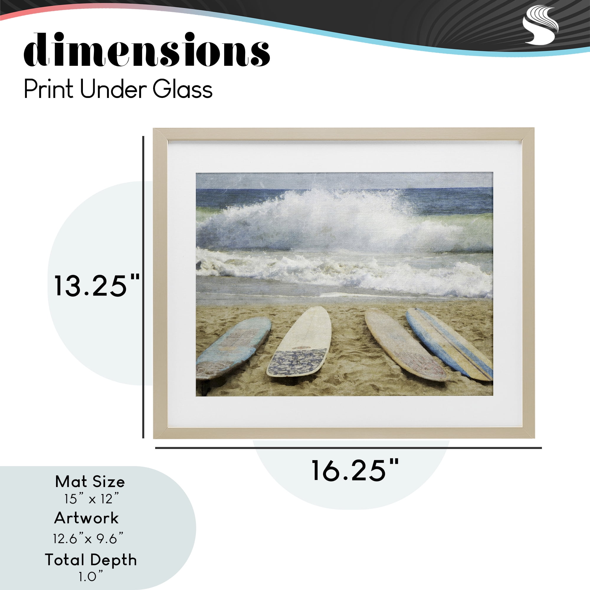 Stupell Industries Surfboards At The Ready Birch Framed Print Under Glass, design by Grotto Studios