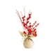 thumbnail image 2 of Adorno de árbol de Navidad con lino de bayas rojas | Escena navideña de plástico multicolor | Decoración navideña duradera para un hogar festivo | 1 pieza, 2 of 6