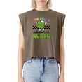 thumbnail image 5 of EcoLoom Saint Patrick's Day Cardiac Cath Lab Nurse One Lucky Nurse Cap Sleeve Muscle Crop Shirt Women Sleeveless Baby Tee, 5 of 5