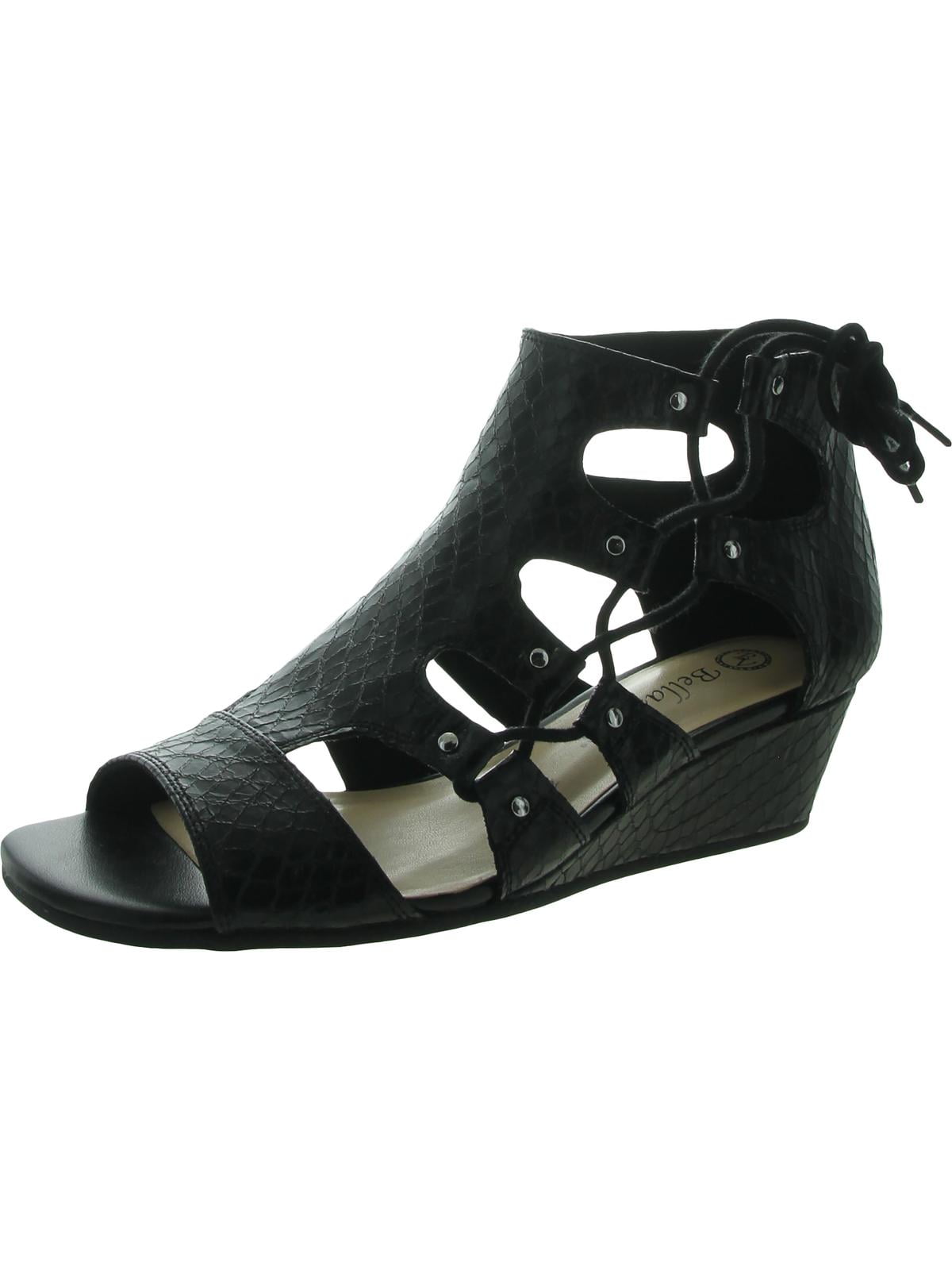 Bella Vita - Bella Vita Womens Imani Caged Open Toe Wedge Sandals Black 6 Wide (C,D,W) - Walmart 
