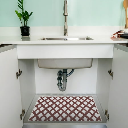 

Sussexhome Under Sink Mat - Ultra-Absorbent Cotton Shelf Liners For Kitchen Cabinets - Non-Slip Waterproof Backing - Machine Washable Surface Protector - Durable Cover Customizable Easy To Cut