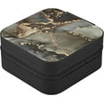 thumbnail image 3 of Coolnut Marble Travel Jewelry Box PU Leather Jewelry Organizer Ideal Gift for Women Girls, Portable Mini Jewelry Travel Case for Stud Earrings Rings Necklaces Bracelets Women Gifts, 3 of 7
