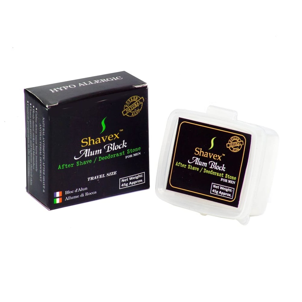 Shavex Alum Block After Shave Deodorant Stone 45g 1.58oz Travel Size