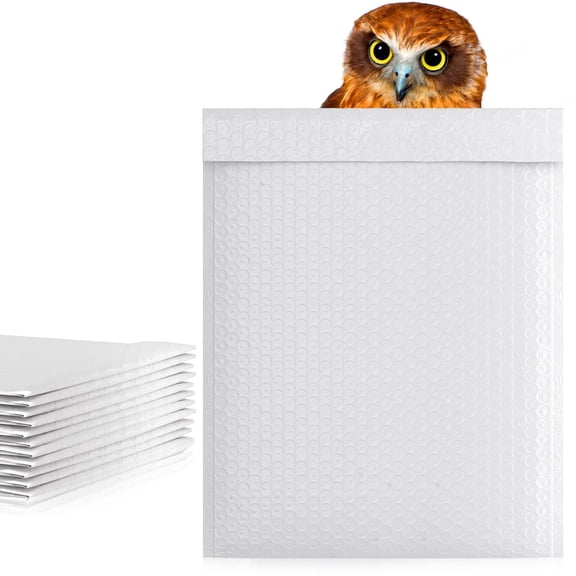 White Poly Bubble Mailers, Padded Self Seal Envelopes, 500 Count, 14.25 x 19 in