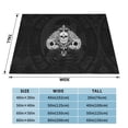 thumbnail image 4 of XMXT Throw Blanket, Skeleton Ace Symbol Print Machine Washable Blankets for Sofa, 40 x 30 inches Black, 4 of 9