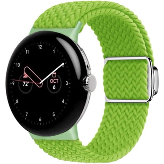 VeveXiao Braided Nylon Elastic Watch Bands for Google Pixel Watch 2 / Pixel Watch, Loop Soft Stretchy Sport Wristband Strap with Magnetic Closure Compatible with Google Pixel Watch