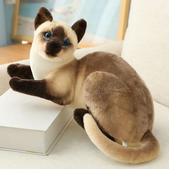 Stuffed Siame Cats Plush Toy 20/25cm Simulation American Shorthair Cute Cat Pet Toys Lifelike Home Decor Birthday Gift