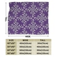 thumbnail image 3 of DouZhe Ultra-Soft Micro Fleece Lightweight Flannel Bed Blanket, Damask Style Blue Flower Print Cozy Warm Throw Blankets, 60"x50", 3 of 7