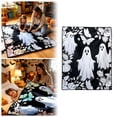 thumbnail image 3 of JuDWoC Halloween DIY Coloring Blanket Soft Flannel Fleece Blanket Gothic Ghost Blanket Colorable Halloween Throw Blanket for Couch Sofa Bed Decor 59.1*51.2in, 3 of 9