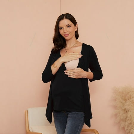 

Tangnade pregnant costumes for women maternity dress Women Maternity Long Sleeve V-neck Nursing T-shirt Top For Breastfeeding