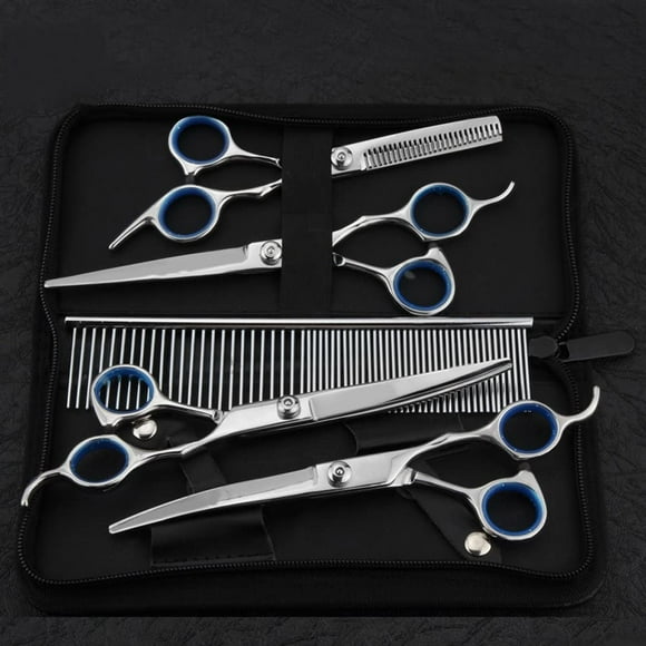 Dog Grooming Scissors, Pet Grooming Scissors Set, Ergonomic Design, High-carbon Stainless Steel Blades, Cost-effective Solution to Salon Visits