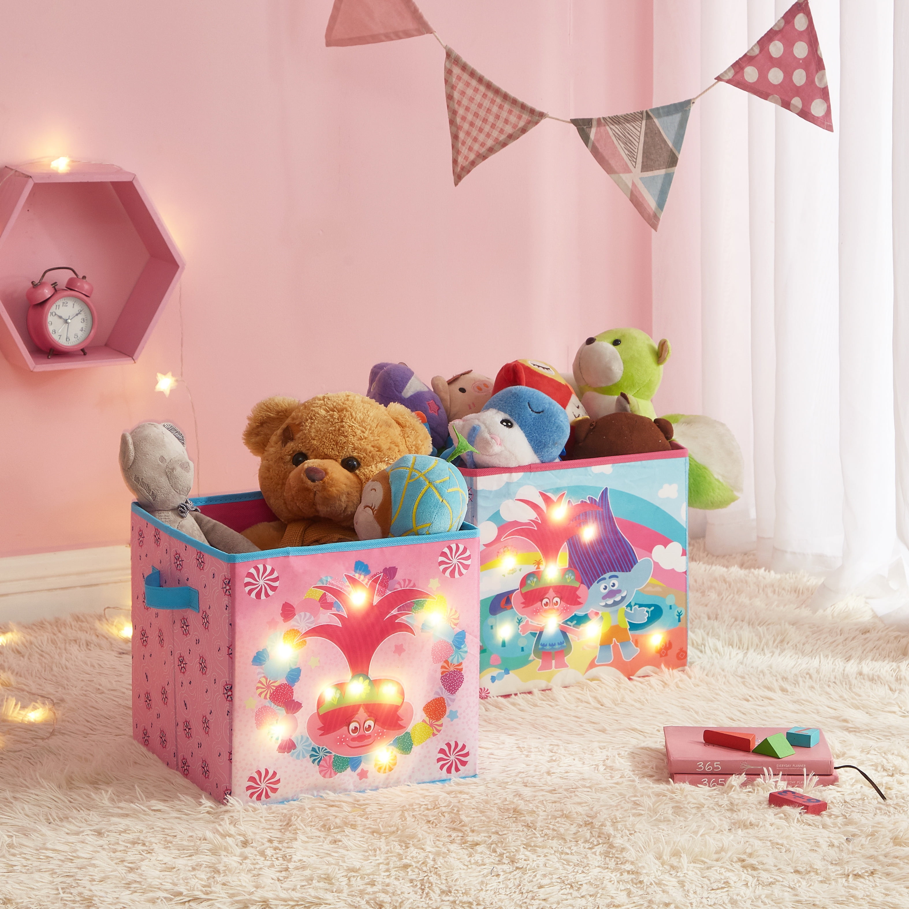 Trolls 2 2 pack Light Up Kids Storage Cubes