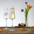 thumbnail image 4 of JoyJolt  Meadow Butterfly Crystal Champagne Flutes - 10 oz- Set of 2 - 10 oz, 4 of 9
