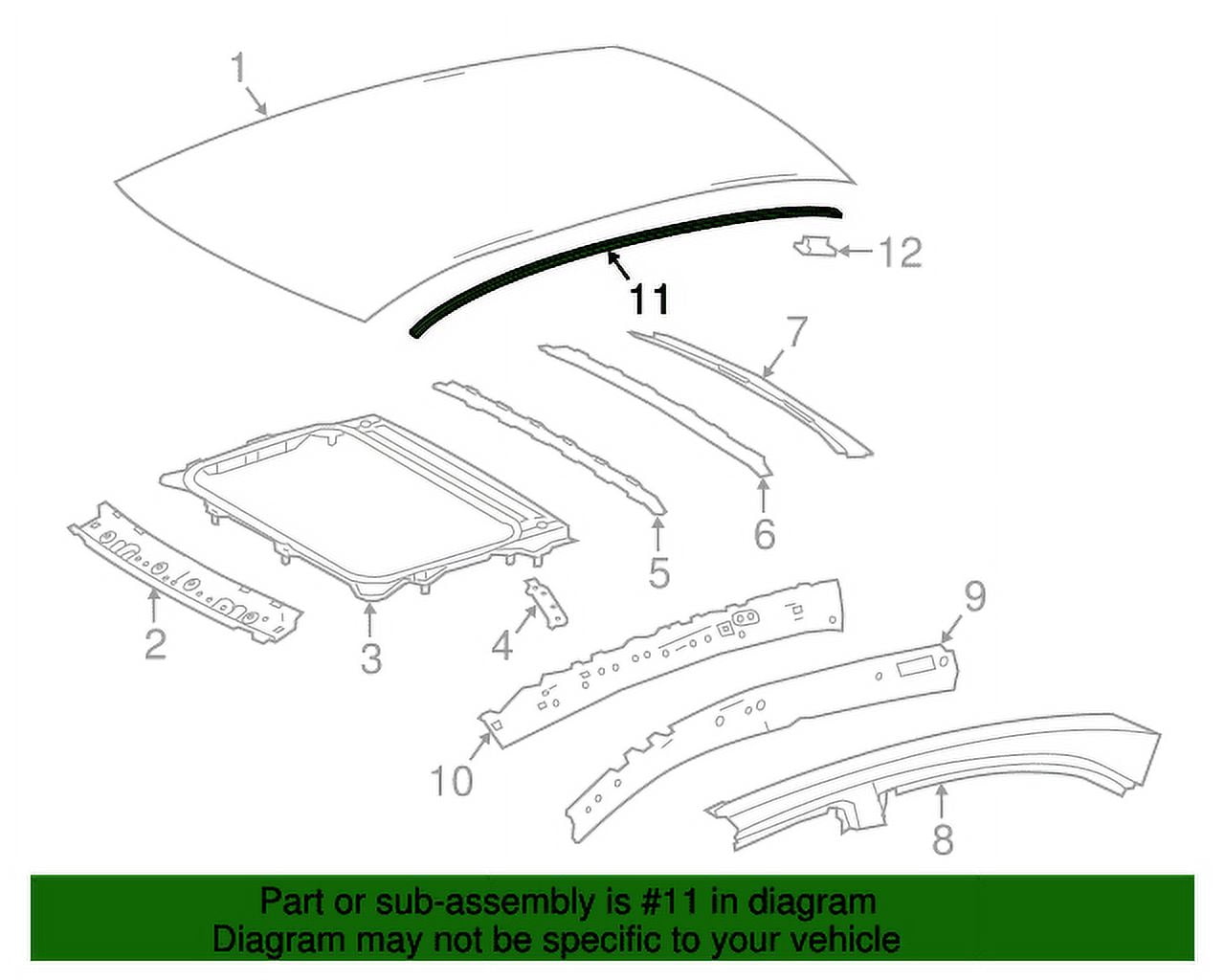 Genuine OE Toyota Drip Molding 75556-02200