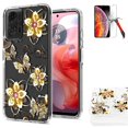 thumbnail image 1 of Funda rígida híbrida de doble capa con protector de pantalla para Motorola Moto G Stylus 5G 2024 (XT2419) (mariposa dorada + vidrio templado), 1 of 5