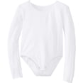 thumbnail image 3 of ToBeInStyle Girl's Long Sleeve & Legless Leotard - White - 12-24 Years, 3 of 8