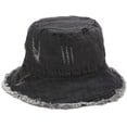 thumbnail image 5 of CoCopeaunts Denim Bucket Hat Retro Ripped Frayed Brim Basin Hat Fashion Street Comfort Fisherman Hat Spring Summer UV Protection, 5 of 8