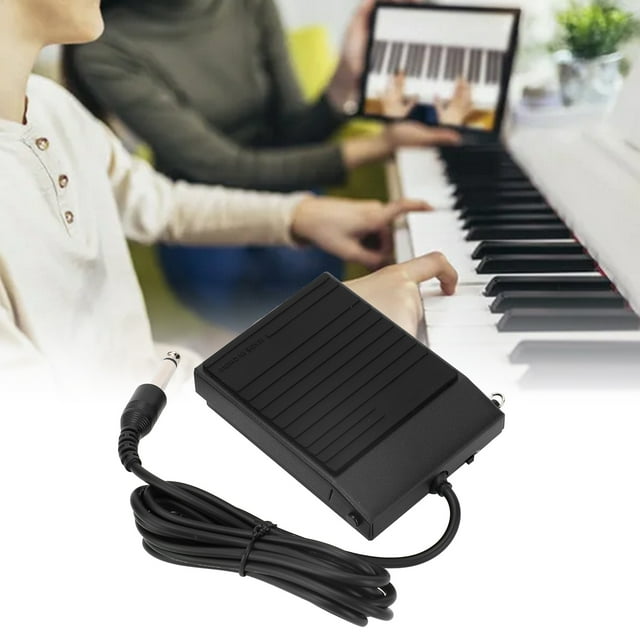 Electric Piano Sustain Pedal, Flip Polarity Switch Easy Connection Universal Sustain Pedal for MIDI Keyboard Controller Synthesizer