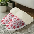 thumbnail image 4 of Chririnla Love Lips Print Fuzzy Slippers Women Closed Toe Non-Slip Cherry Fuzzy House Slippers Winter Home Slippers for Home Bedroom, 4 of 7
